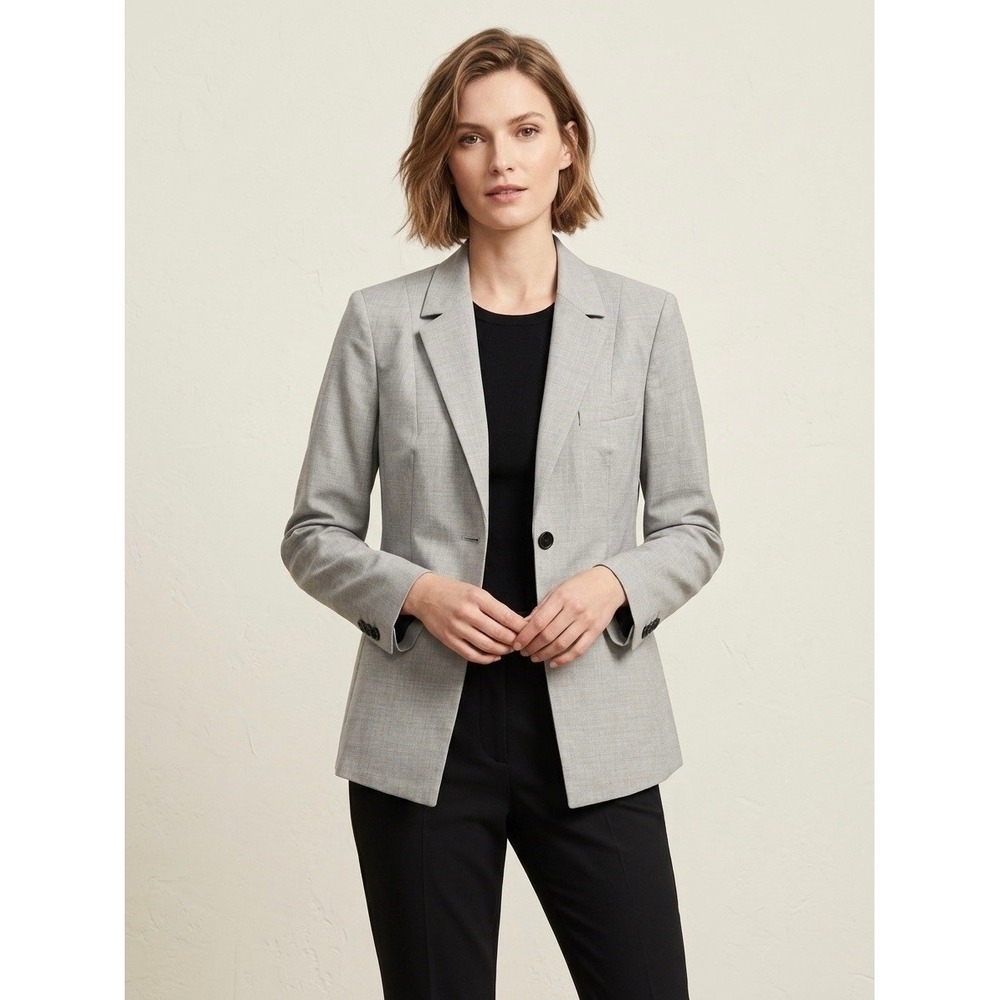 MM.LaFleur Moreland Jacket Light Gray Wool Blend Blazer Size +1
